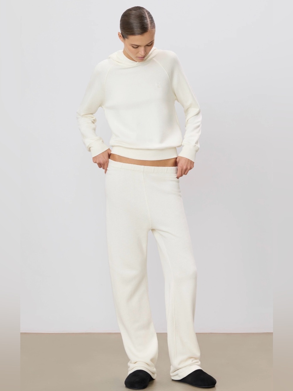 NWT Eterne Straight Leg‎ Sweatpant French Terry Cream Pants Large